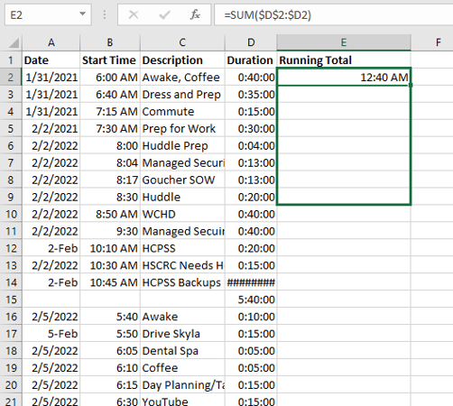 excel data entry